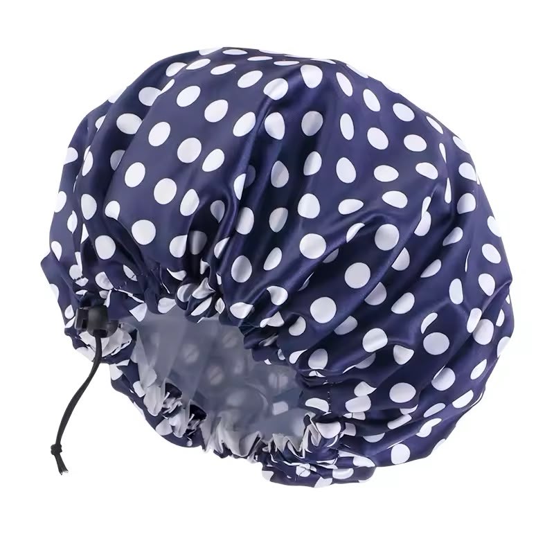 Floral print shower cap