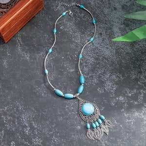 : Turquoise Western-Style Statement Necklace Collection – Vintage Boho Pendant Necklaces