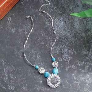 : Turquoise Western-Style Statement Necklace Collection – Vintage Boho Pendant Necklaces