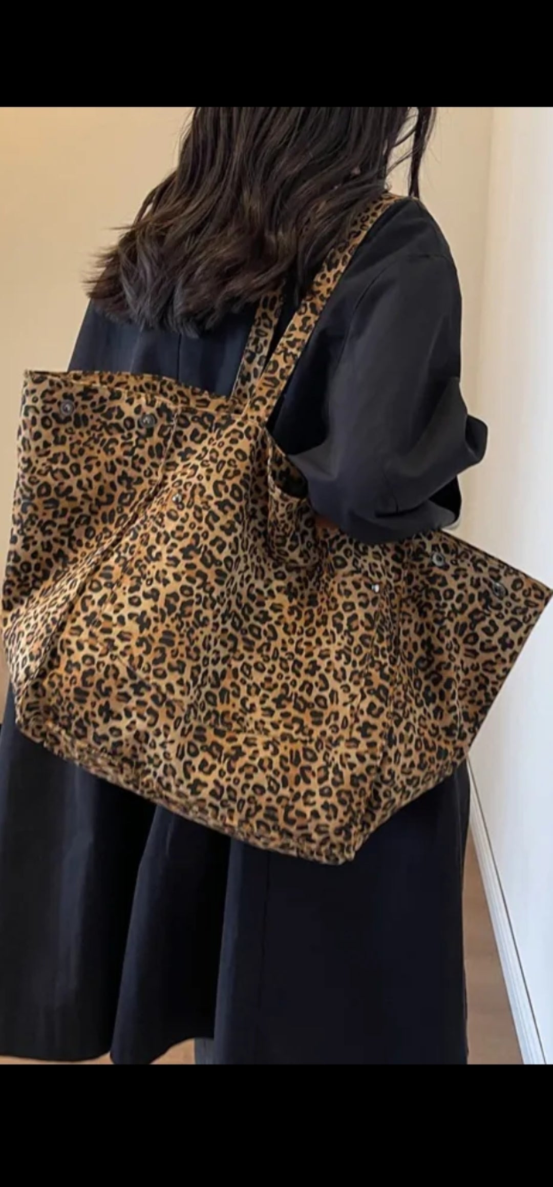 Leopard Print Canvas Tote Bag